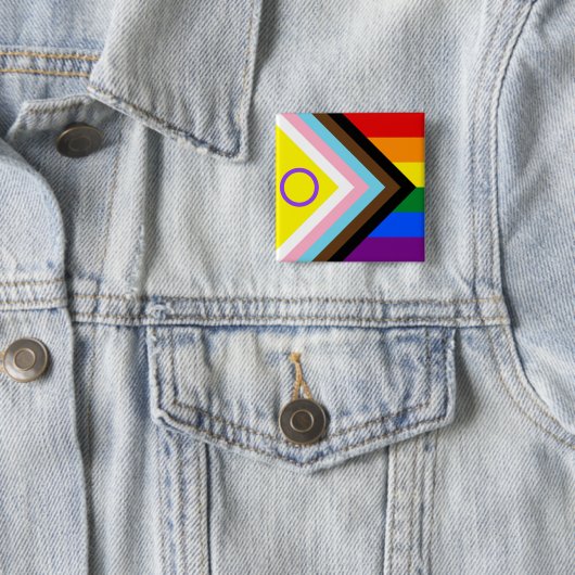 Rainbow Pride Flag Intersex Inclusive Progress Button (Beispiel)