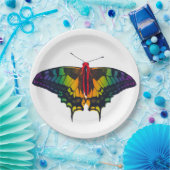 Rainbow Pride Flag Swallowtail Butterfly Pappteller (Party)