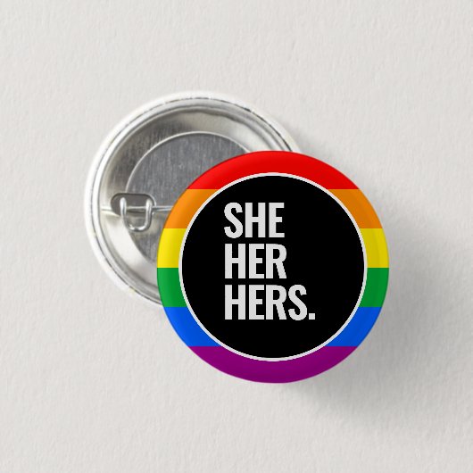 Rainbow-Pride-Flagge Button (Vorne & Hinten)