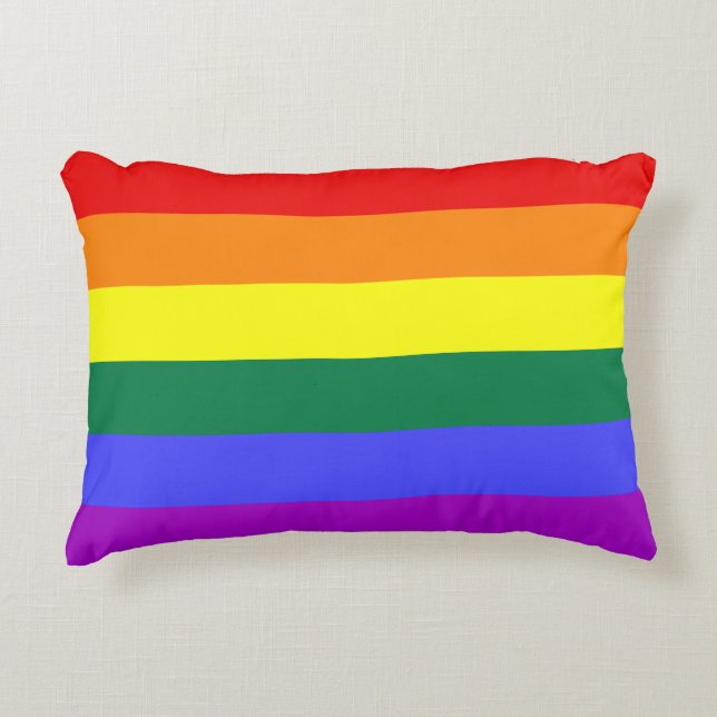 Rainbow-Pride-Flagge Dekokissen (Vorderseite)