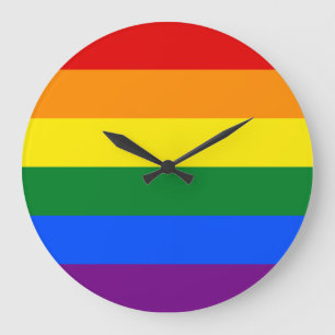 Rainbow-Pride-Flagge Große Wanduhr