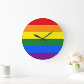 Rainbow-Pride-Flagge Große Wanduhr (Zuhause)