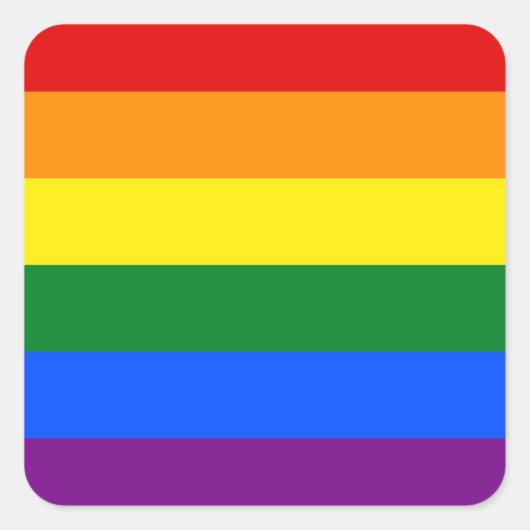 Rainbow-Pride-Flagge Quadratischer Aufkleber (Vorderseite)