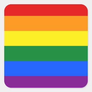 Rainbow-Pride-Flagge Quadratischer Aufkleber