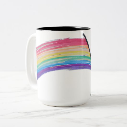 Rainbow-Pride-Flagge Zweifarbige Tasse (Vorderseite Links)