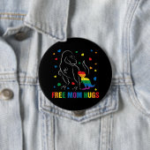Rainbow Pride Free Mama Hugs Dinosaur Niedlich Button (Beispiel)