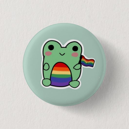 Rainbow Pride Froggie Button (Vorderseite)