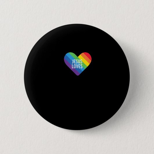 Rainbow Pride Gay Christlich LGBTQ+ Jesus Lieben T Button (Vorderseite)