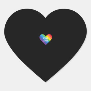 Rainbow Pride Gay Christlich LGBTQ+ Jesus Lieben T Herz-Aufkleber