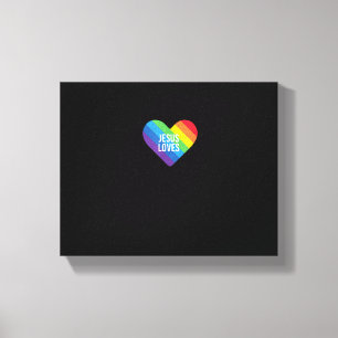 Rainbow Pride Gay Christlich LGBTQ+ Jesus Lieben T Leinwanddruck