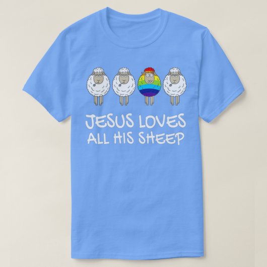 Rainbow Pride Gay Christliche LGBTQ+ Jesus Lieben  T-Shirt (Design vorne)