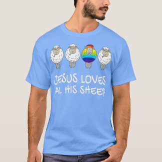 Rainbow Pride Gay Christliche LGBTQ+ Jesus Lieben T-Shirt