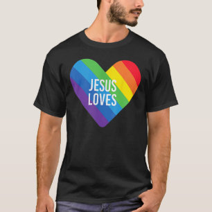 Rainbow Pride Gay Christliche LGBTQ+ Jesus-Lieben T-Shirt