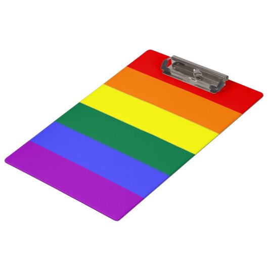 Rainbow Pride Gay Flag Klemmbrett (Schrägansicht)