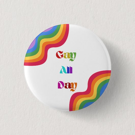 Rainbow Pride Gay ganztägig Button Button (Vorderseite)