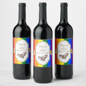 Rainbow Pride Gay Wedding Custom Wine Bottle Label Weinetikett (Flaschen)