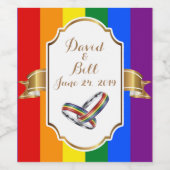 Rainbow Pride Gay Wedding Custom Wine Bottle Label Weinetikett (Einzelnes Label)
