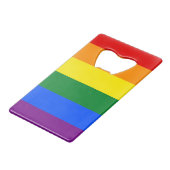 Rainbow Pride Geldbeutel Flaschenöffner (Vorderseite Schrägansicht)