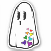 Rainbow Pride Ghost Aufkleber (Vorderseite)