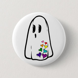 Rainbow Pride Ghost Button