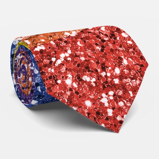 Rainbow Pride Glitzer Sequin look Krawatte (Gerollt)