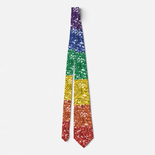 Rainbow Pride Glitzer Sequin look Krawatte (Rückseite)