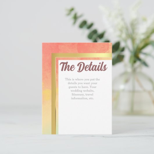 Rainbow Pride Gold Frame Wedding Postkarte (Stehend Vorderseite)