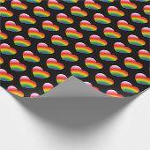 Rainbow Pride Gradient Hearts Muster Geschenkpapier (Ecke)