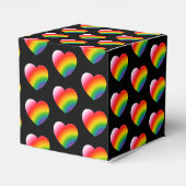 Rainbow Pride Gradient Hearts Muster Geschenkschachtel (Rückseite)