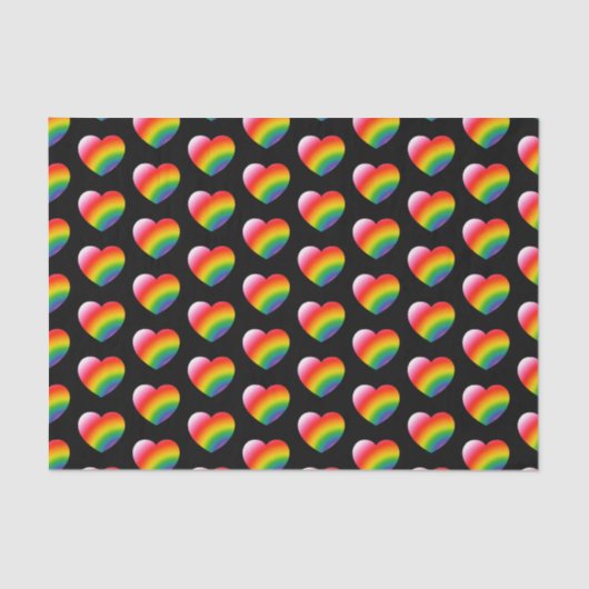Rainbow Pride Gradient Hearts Muster Seidenpapier (Vorderseite)