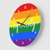 Rainbow Pride Große Wanduhr (Winkel)