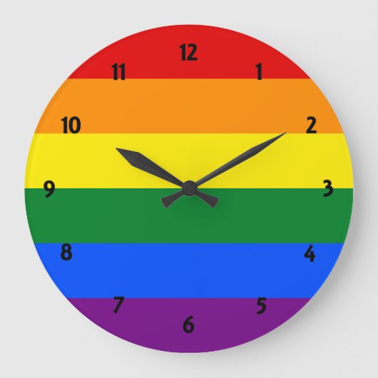 Rainbow Pride Große Wanduhr (Vorderseite)