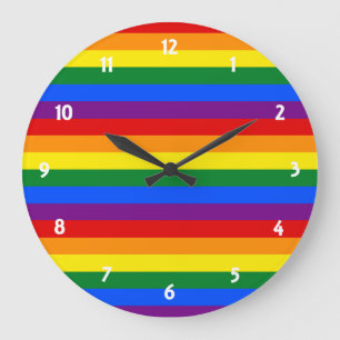 Rainbow Pride Große Wanduhr
