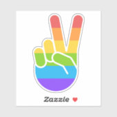 Rainbow Pride Hand Peace Schild Kiss Cut Sticker (Blatt)