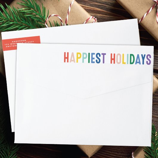 Rainbow Pride Happiest Holidays | RÜCKSENDEADRESSE