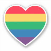 Rainbow Pride Heart Aufkleber (Vorderseite)