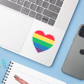 Rainbow Pride Heart Aufkleber (Laptop mit iPhone)