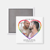 Rainbow Pride Heart Foto Rahmen Save the Date Magnet (Vorderseite/Rückseite)