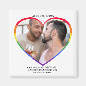 Rainbow Pride Heart Foto Rahmen Save the Date Magnet (Vorne)
