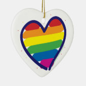Rainbow Pride Heart Keramik Ornament (Rechts)