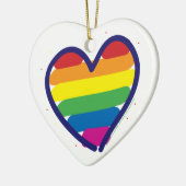 Rainbow Pride Heart Keramik Ornament (Links)
