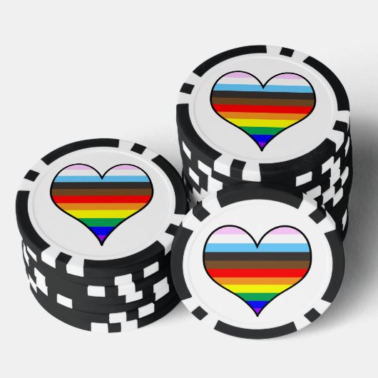 Rainbow Pride Heart Pokerchips (Stapel)