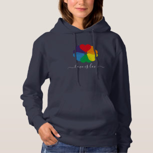 Rainbow Pride Hearts Liebe ist Liebe LGBTQ Hoodie