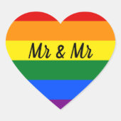 Rainbow Pride Herz-Aufkleber (Vorderseite)