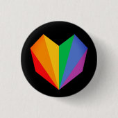 Rainbow Pride Herztasten Button (Vorderseite)