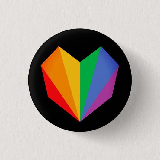Rainbow Pride Herztasten Button (Vorderseite)