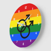 Rainbow Pride Large Clock Große Wanduhr (Winkel)