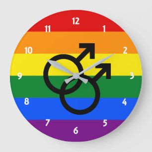 Rainbow Pride Large Clock Große Wanduhr