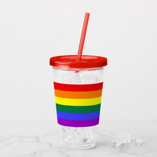Rainbow Pride LGBT Acryltrinkbecher (Rückseite Ice)