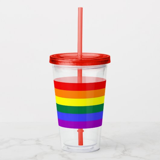 Rainbow Pride LGBT Acryltrinkbecher (Vorderseite)